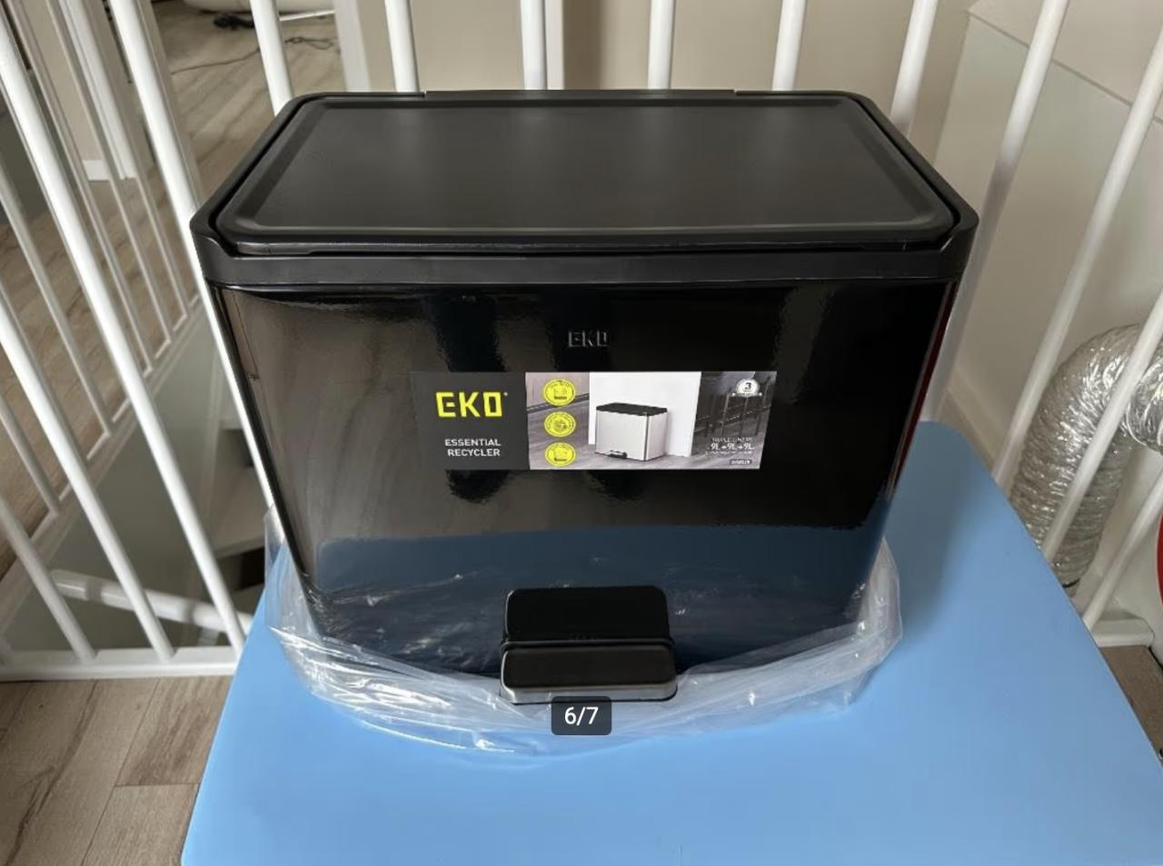 Eko prullenbak zwart 9L+9L+9L (nieuw)