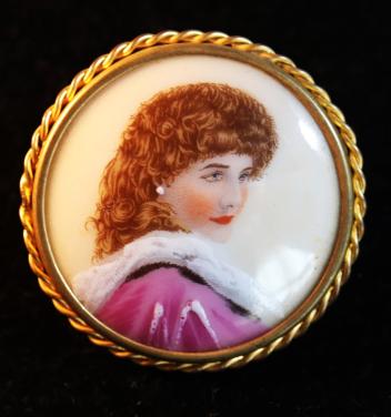 Vintage Broche van Limoges ( Porselein )