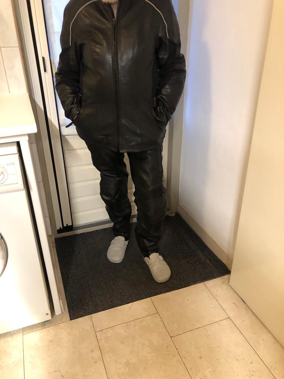 Dames motor jas +broek echt leder maat 38/40