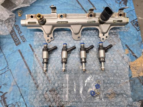 Vag injectoren met hogedrukbrandstofrail