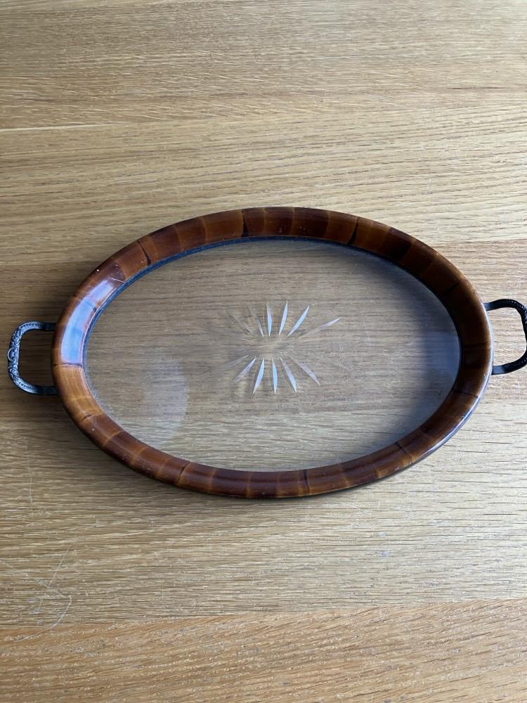 Art deco klein glazen dienblad