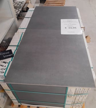 3030-399 Antraciet betonlook tegels 60x60 cm, tijdelijke aanbieding