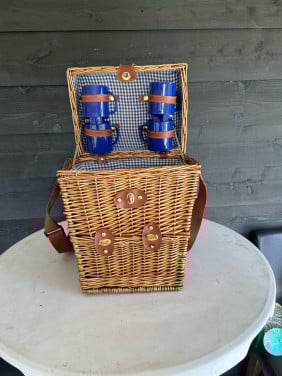 Rieten picknick mand voor 4 personen