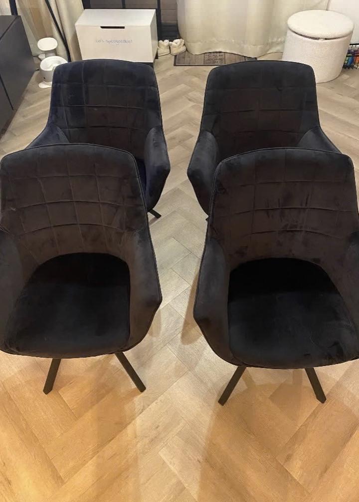 6 stijlvolle eetkamerstoelen – zwart