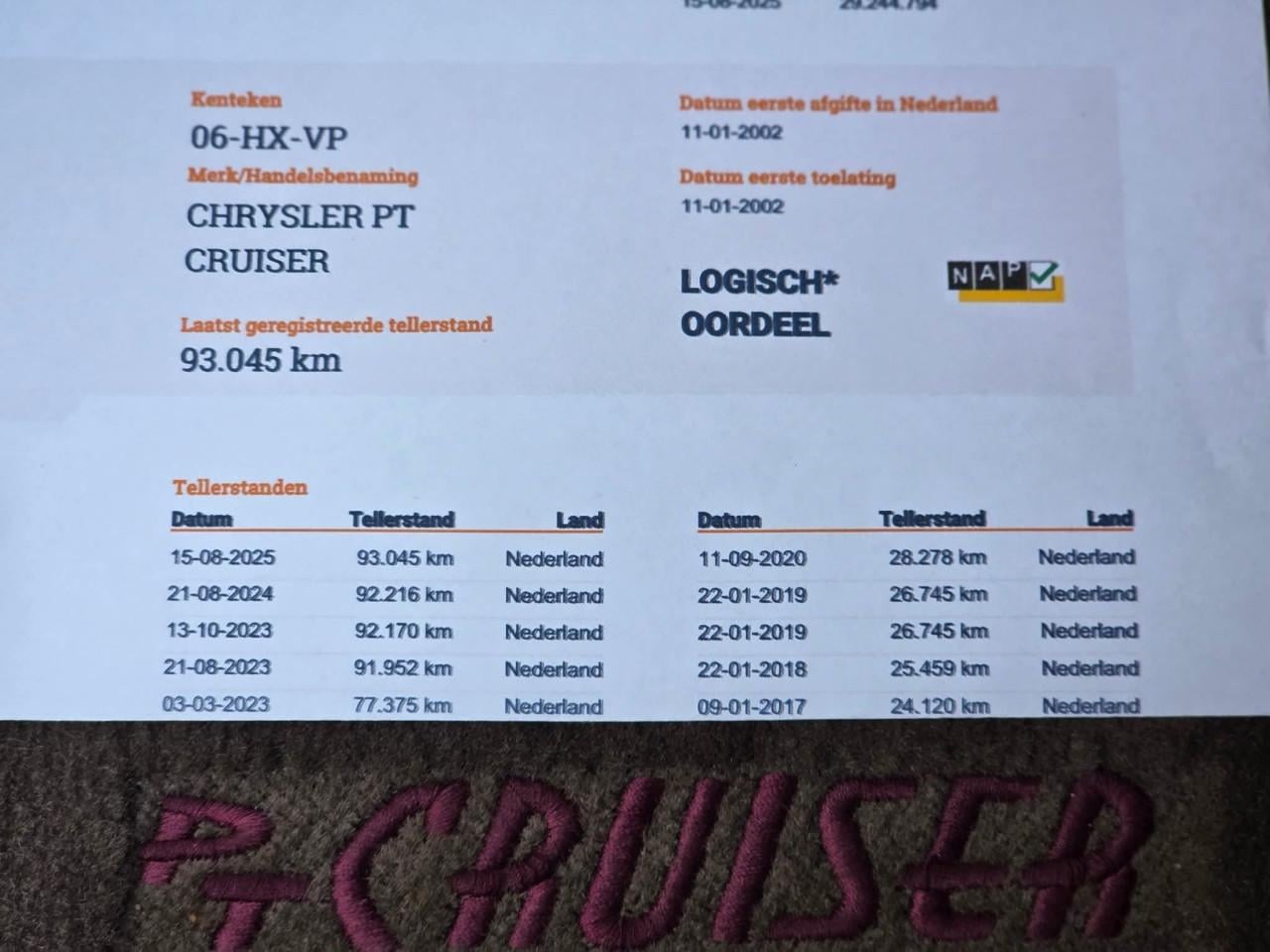 Auto Garant Biedt Aan: Chrysler PT Cruiser 2.0i limited edition