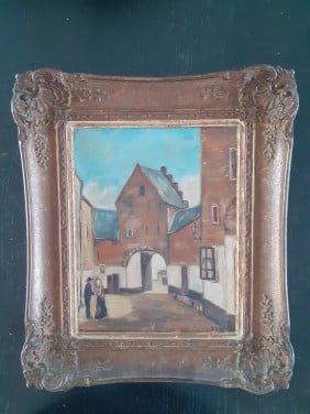 Schilderij Noord Havenpoort Zierikzee Antiek