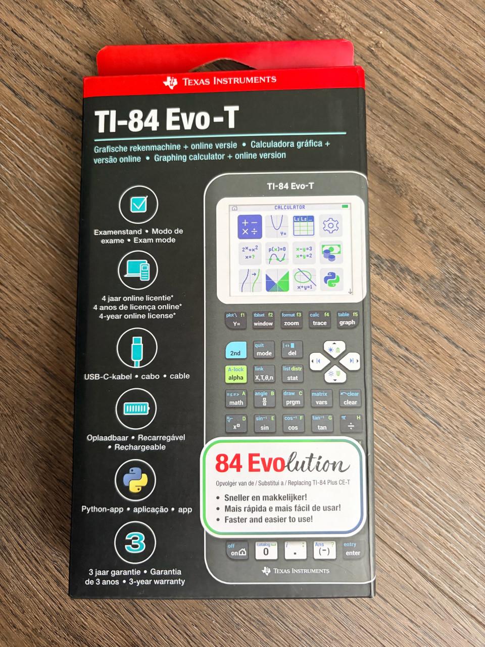 TI-84 Evo-T grafische rekenmachine (nieuw in doos)
