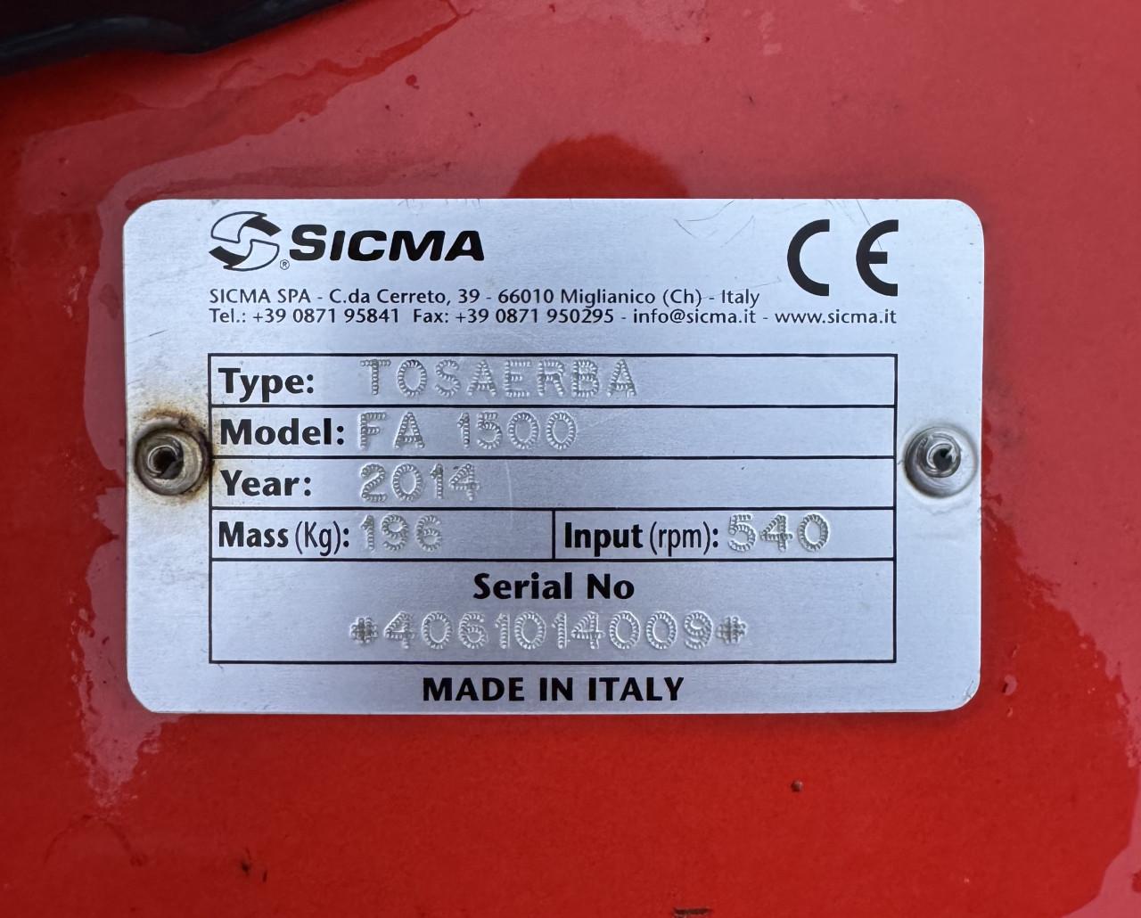 Sicma FA1500 Cirkelmaaier