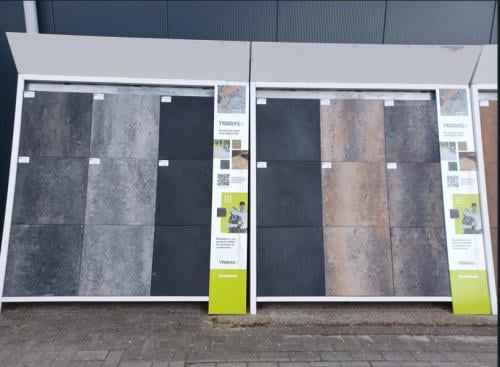 Actie! Terrastegel + ( met mini facet ) 60x60x 4cm €21.45 per m²