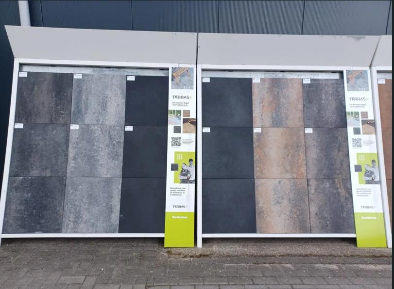 Actie! Terrastegel + ( met mini facet ) 60x60x 4cm €21.45 per m²