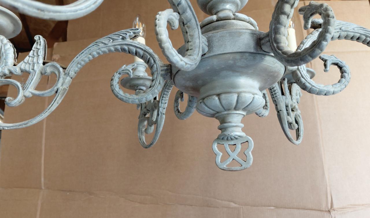 Vintage Kroonluchter met 6 Armen