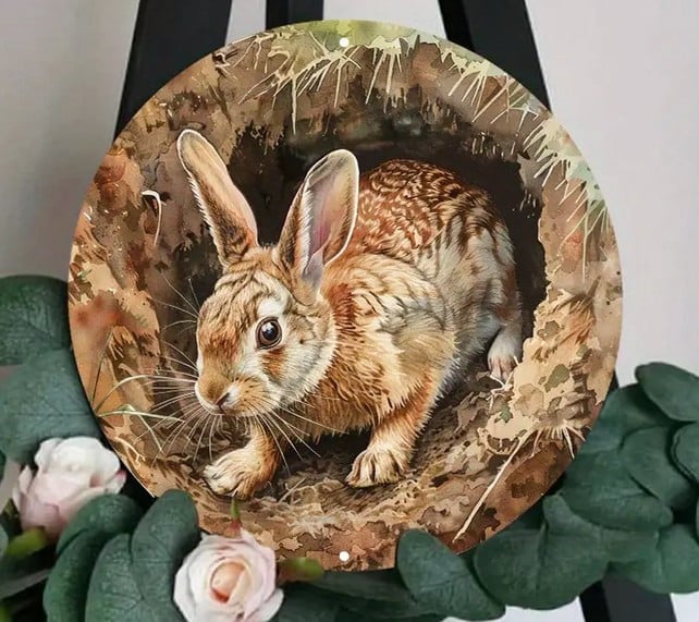 Konijn ( op metaal ) decoratie