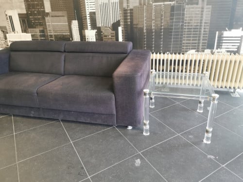 2 glazen bijzettafels