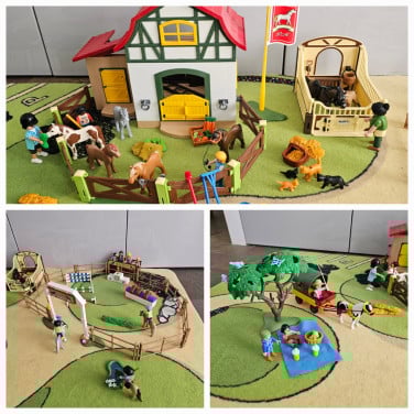 Playmobil pony manege springwedstrijd huifkar en meer