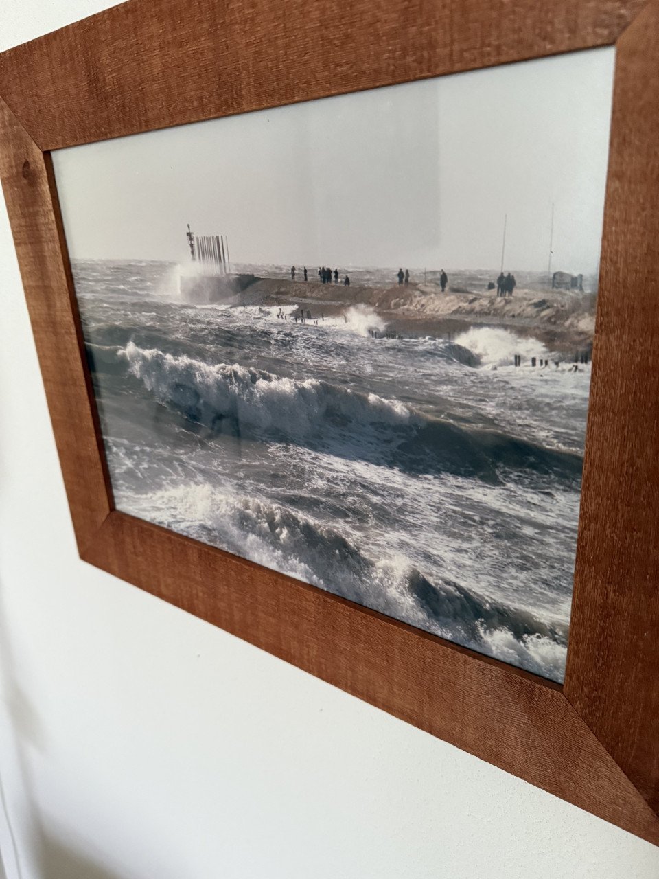 Zwart wit foto windorgel Vlissingen bij ruwe zee