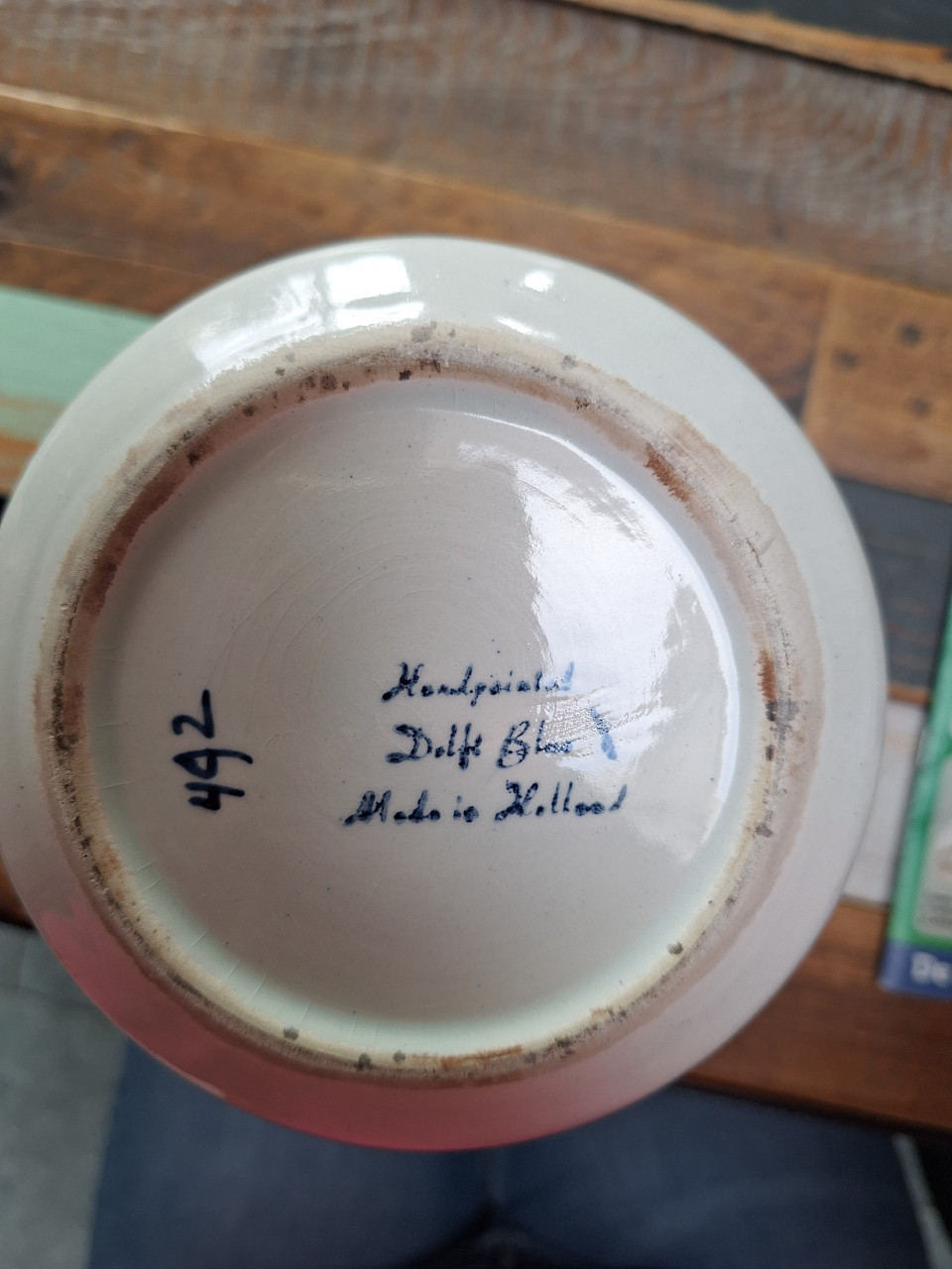 Handgeschilderde Delfts Holland vaas (nummer 492)