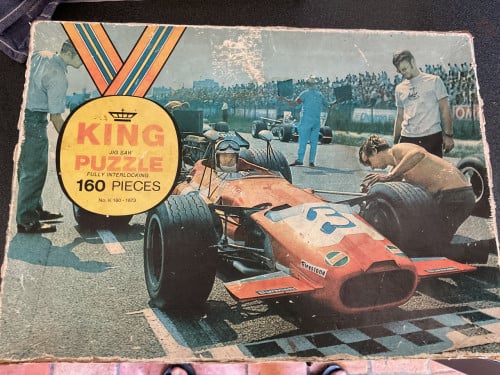 Vintage puzzel racewagen