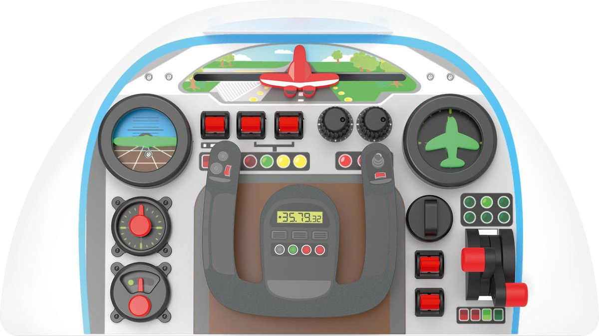 Z.g.a.n houten Playmotive vliegtuigcockpit voor de kleinste piloot / pilote