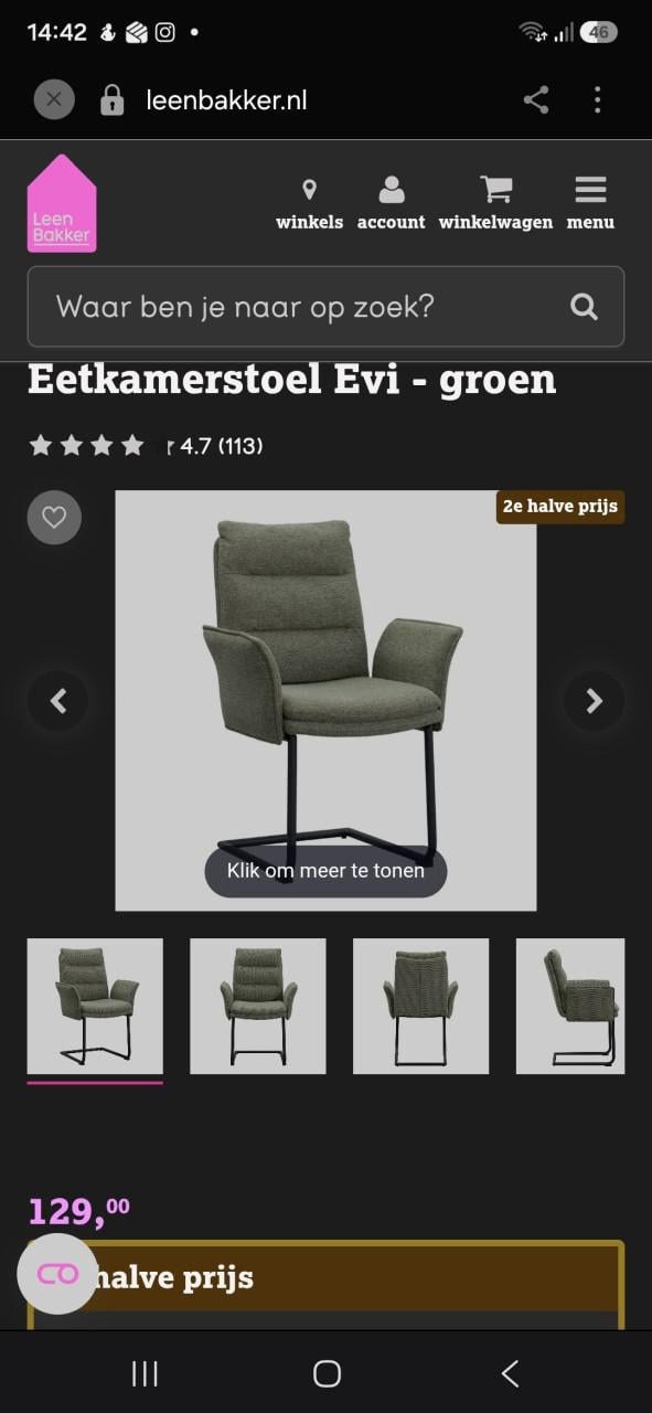 Eetkamer stoel evi
