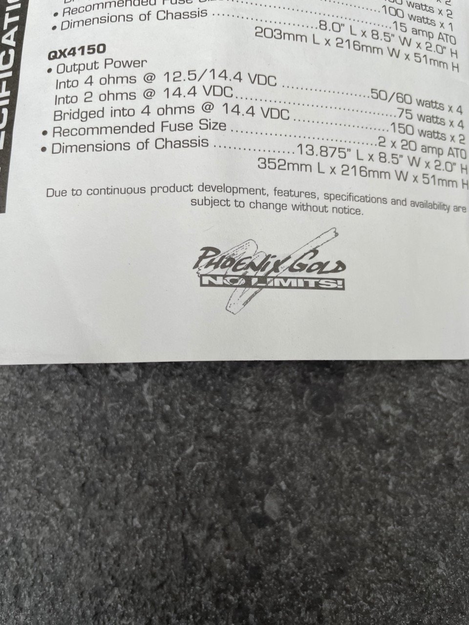 Phoenix Gold QX4150 4-kanaals versterker