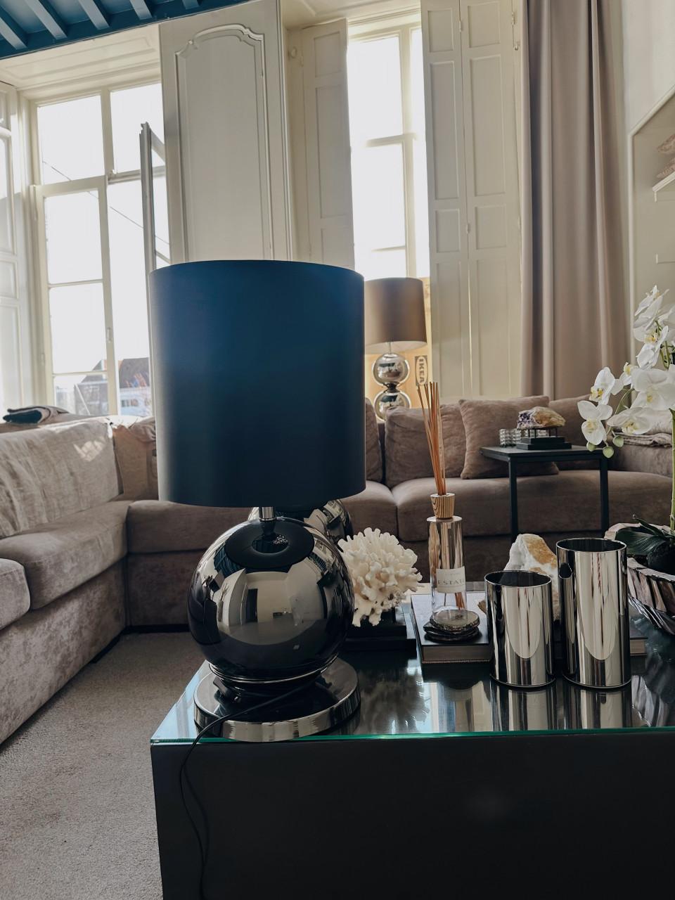 Luxe Design Tafellamp Zwart/Chroom – 60 cm – Hotel Chic