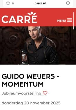 Kaartje Guido Weijers 1e rij Carré