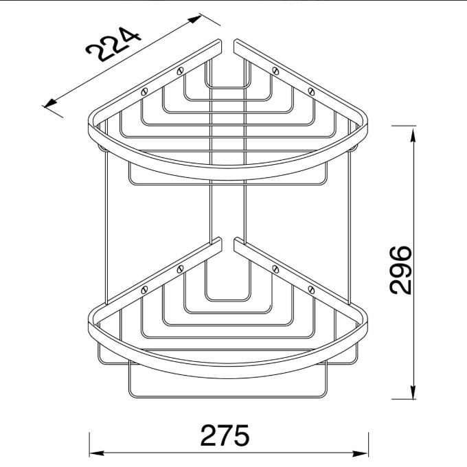 Geesa Basket dubbele hoekkorf groot chroom