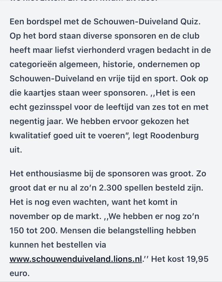 Schouwen-Duiveland quiz bordspel