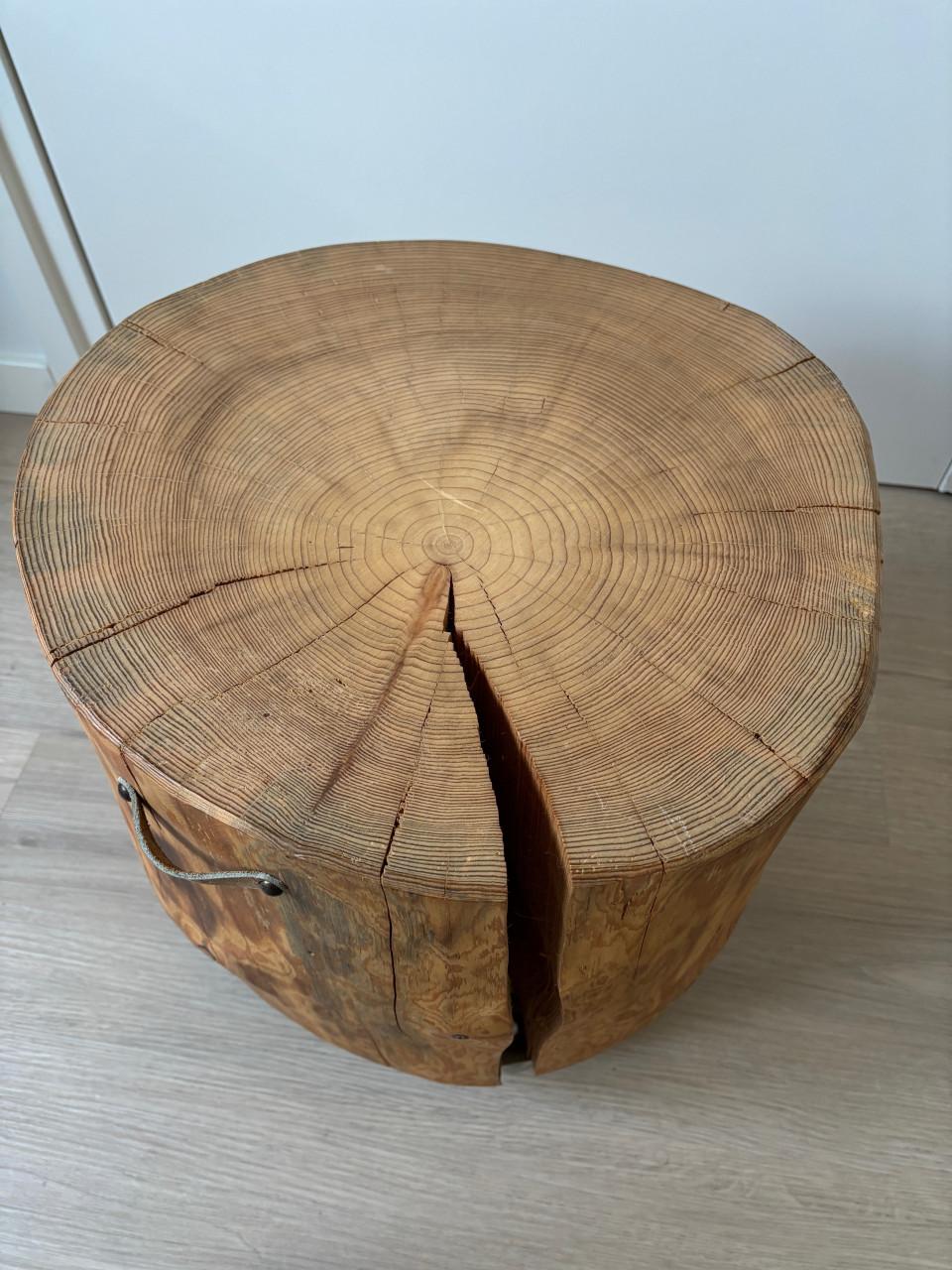 Houten boomstam bijzettafel