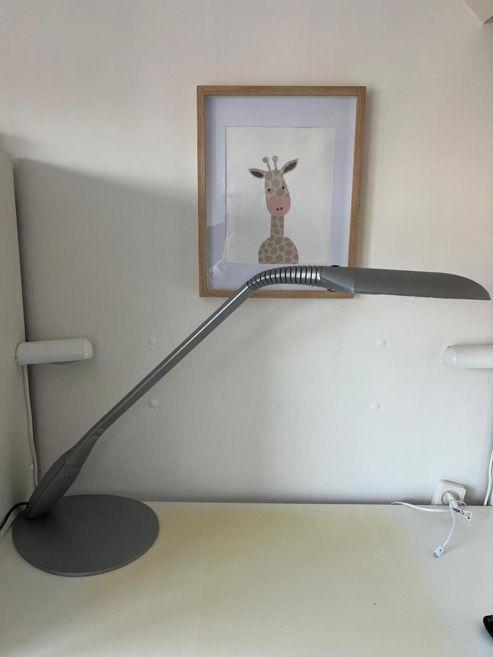 Zilvergrijze bureaulamp