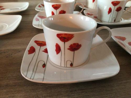 Kop en schotels Klaproos