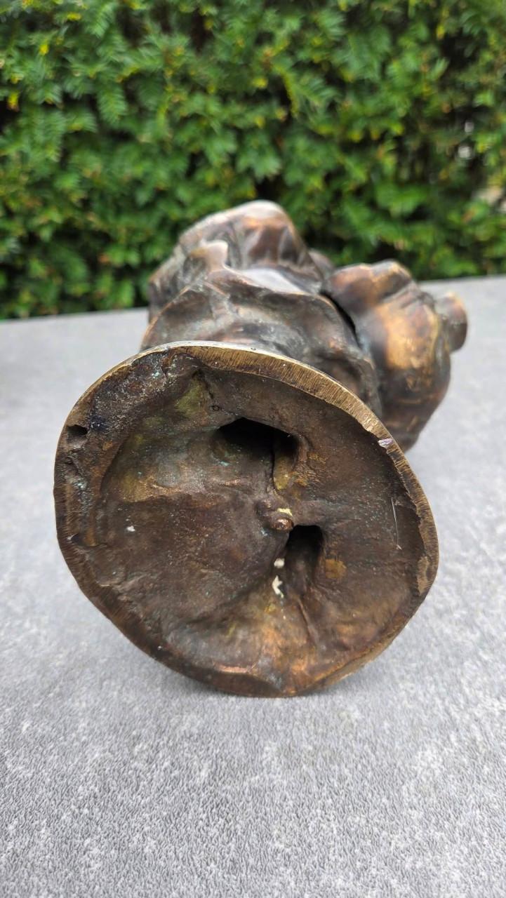 Prachtige set van 2 Vintage Bronzen Kerstman beelden