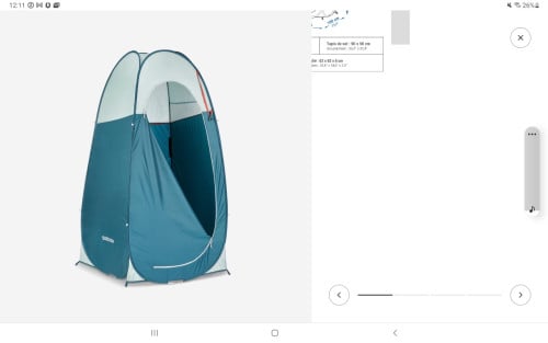 Pop-up dochetent Quechua van Decathlon, nieuw