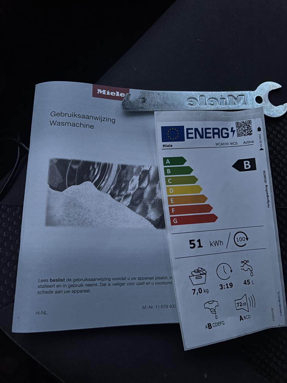 Miele Wasmachine 7 kg. 1400 prm
