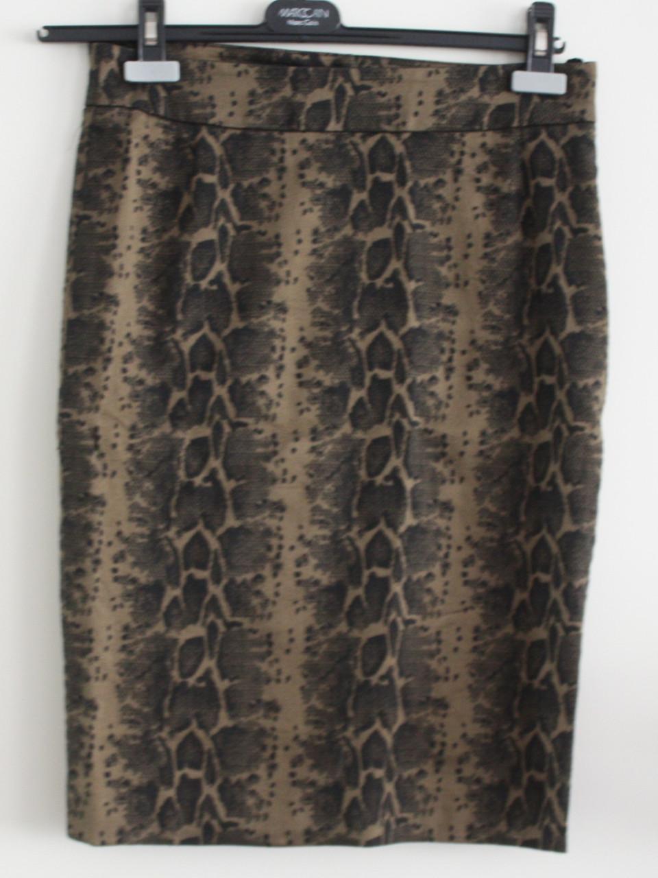 Zwart bruine slangenprint rok maat 38