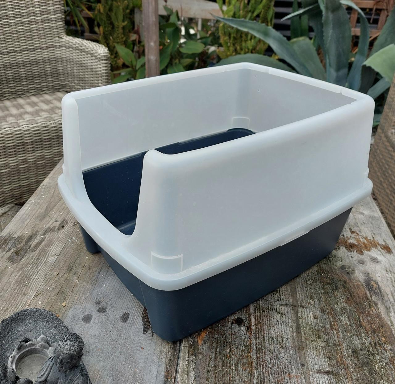 Als nieuwe kattebak antraciet/wit