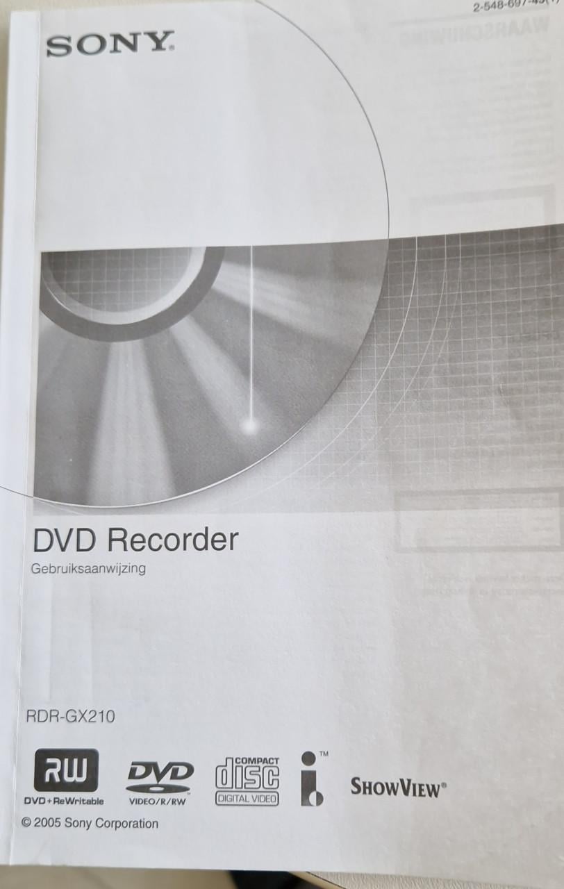 SONY dvd recorder