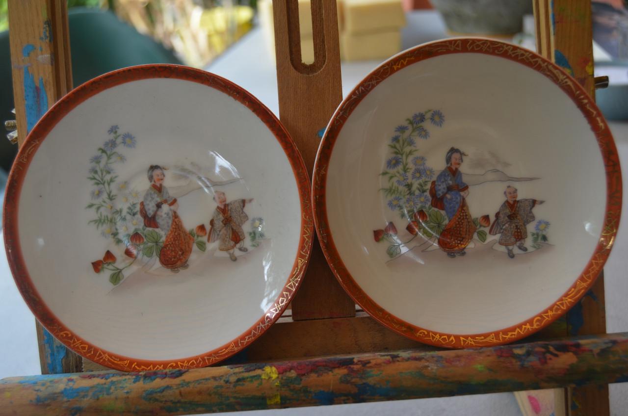 2 Identieke 'Japanse' bordjes, Bavaria porselein ipst.