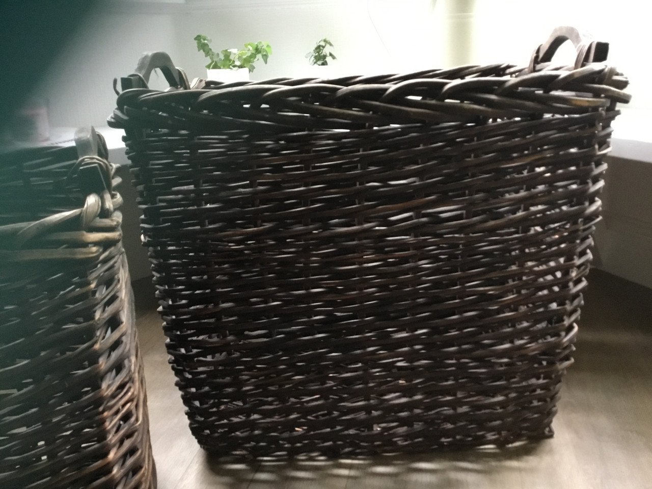 2x Rieten mand groot H53xL63xB47 cm