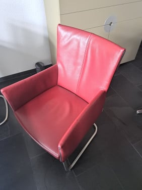 Te koop: 6 leren eetstoelen Bert Plantagie