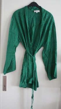 Groene panterprint jurk-kimono maat m