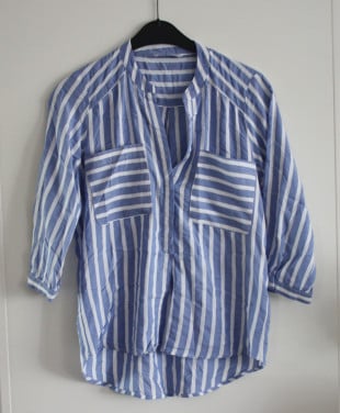 Blauw wit gestreepte bluse  maat xs