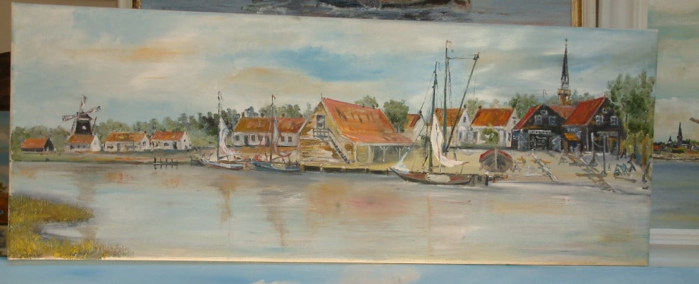 Water en wind  schilderijen olie verf  Jac Caljouw  Arnemuiden