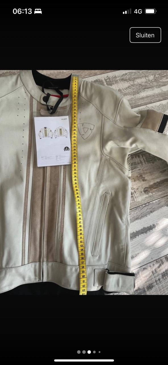 Retro crème leren motorjack motorjas Rev'it! mt M/ 50