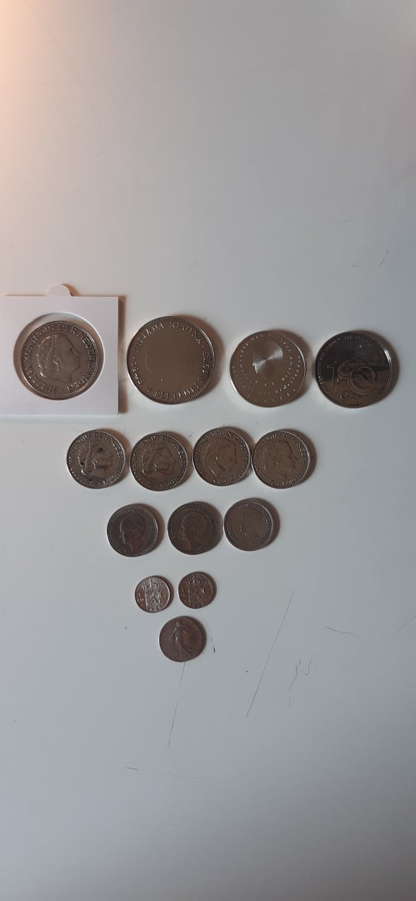 Zilveren munten 14 stuks