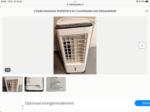 2 Inventum VLK501W 3 in 1 luchtkoeler