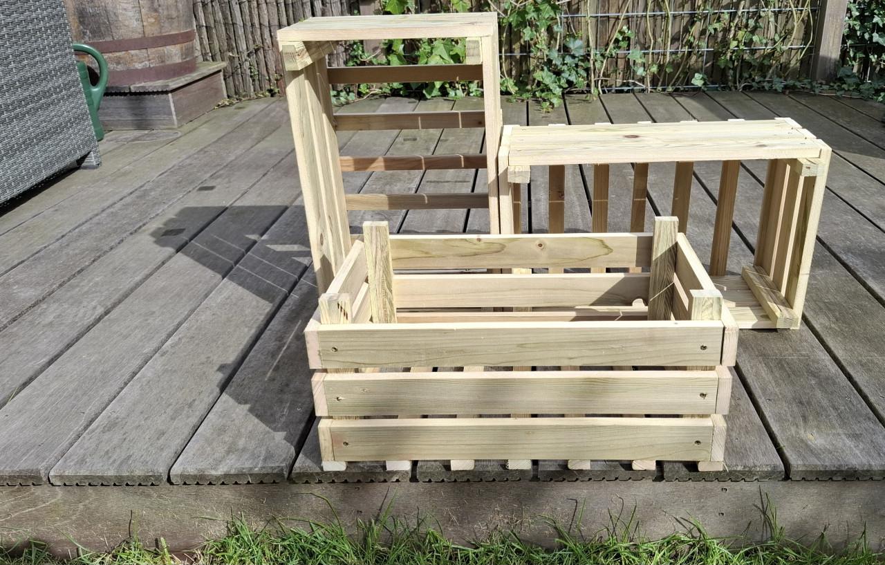 Kratjes geïmpregneerd hout