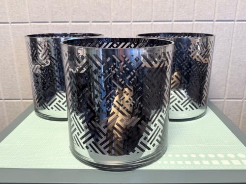 Riviera Maison YACHT CLUB HURRICANE L BLUE SILVER glas lantaarn.