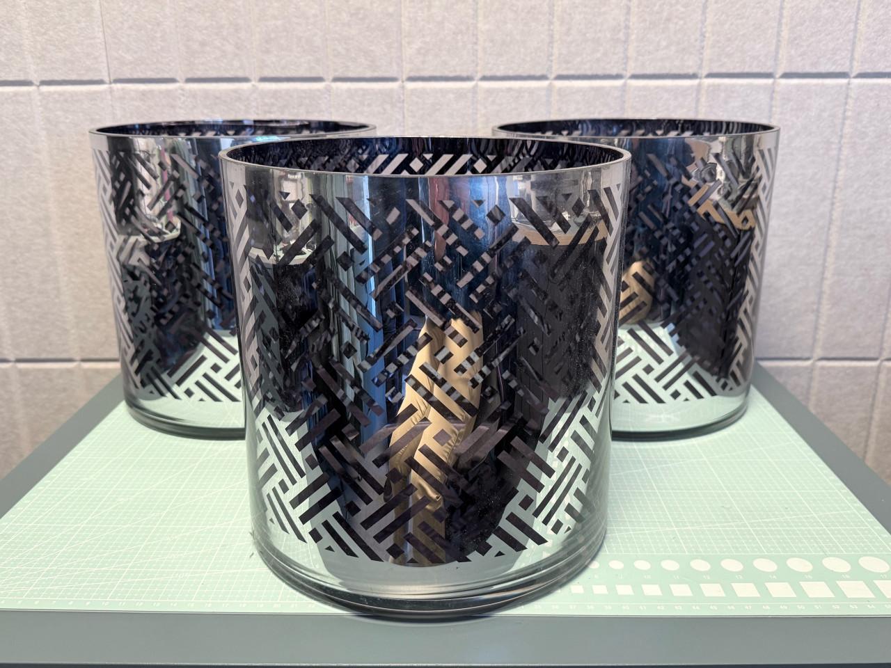 Riviera Maison YACHT CLUB HURRICANE L BLUE SILVER glas lantaarn.