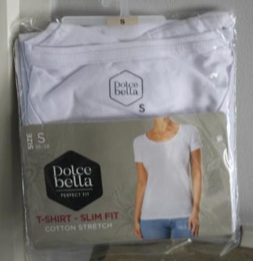 Nieuwe wit t-shirt-slim fitt maat s 36-38